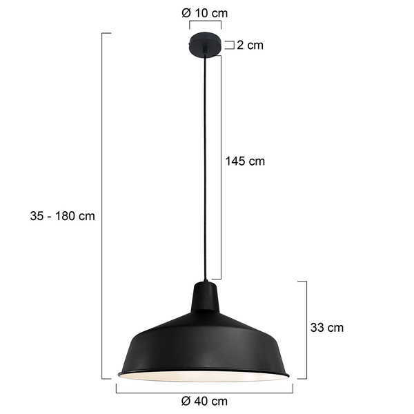 Pendelleuchte Blackmoon - Aluminium - 1-flammig