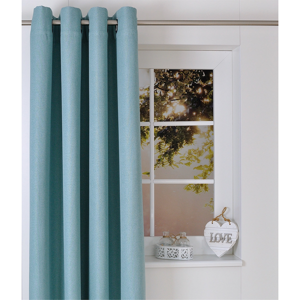 Ösenschal Dimout I - Polyester - Türkis - 140 x 225 cm