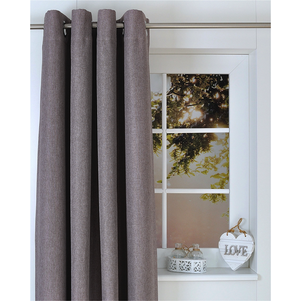 Ösenschal Dimout I - Polyester - Braun - 140 x 225 cm
