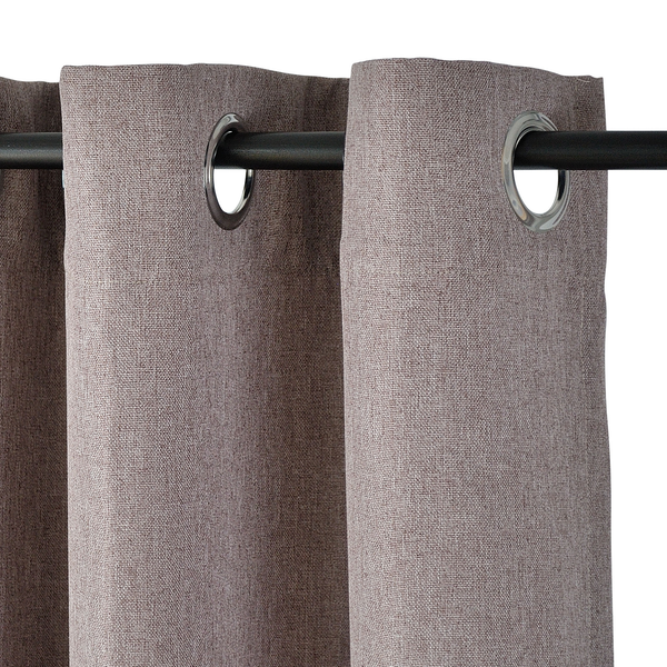 Ösenschal Dimout I - Polyester - Braun - 140 x 245 cm