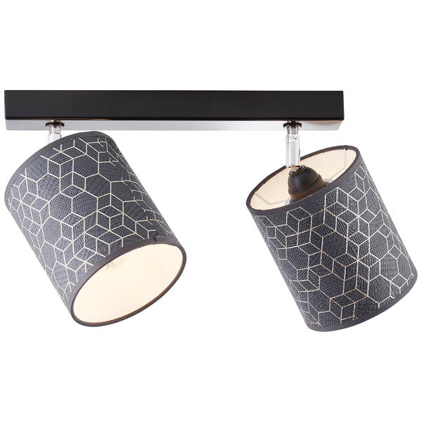 Deckenleuchte Galance II - Mischgewebe / Edelstahl - Flammenanzahl: 2