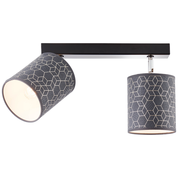 Deckenleuchte Galance II - Mischgewebe / Edelstahl - Flammenanzahl: 2