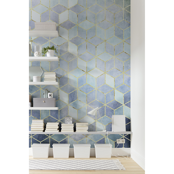 Vlies Fototapete Mosaik Azzuro - Vlies - Blau