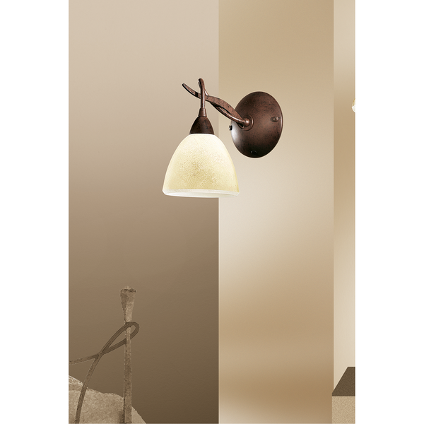 Wandleuchte 4280 I - Milchglas / Eisen - 1-flammig