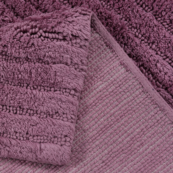 Badematte Cotton Stripe - Baumwolle - Mauve - 60 x 60 cm