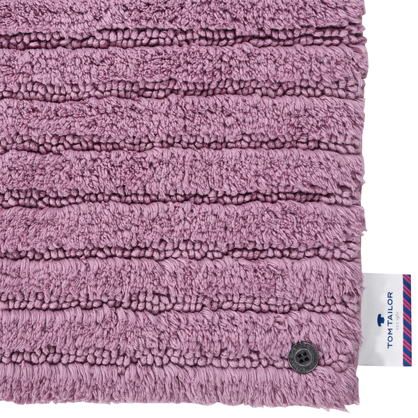 Badematte Cotton Stripe - Baumwolle - Mauve - 60 x 60 cm