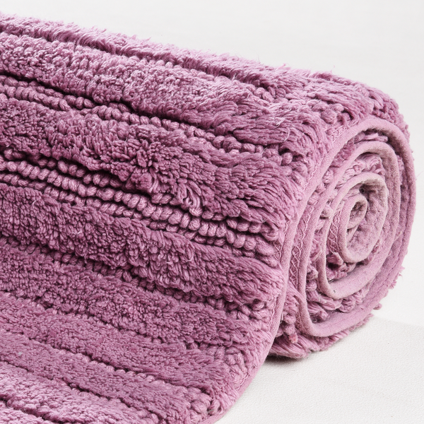 Badematte Cotton Stripe - Baumwolle - Mauve - 60 x 60 cm