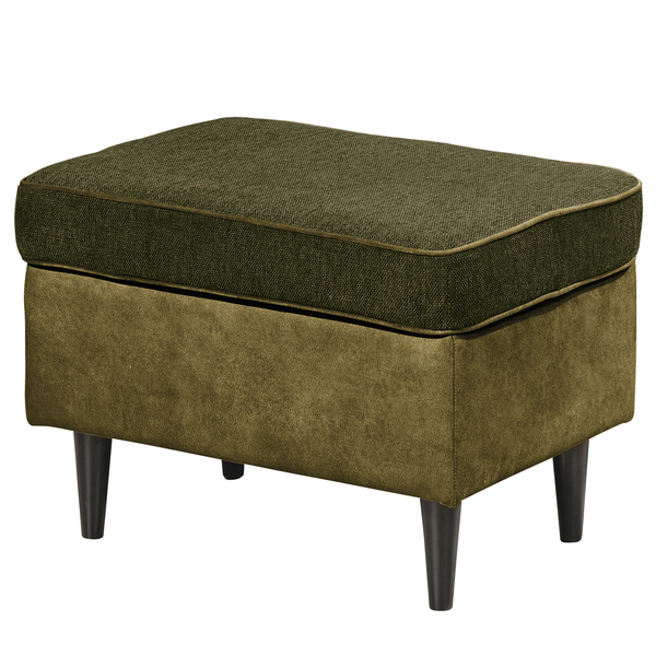 Polsterhocker Marson - Microfaser Salvo: Olivgrün