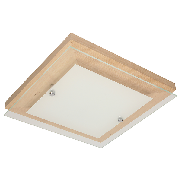 LED-Deckenleuchte Finn VIII - Milchglas / Birke massiv - 1-flammig