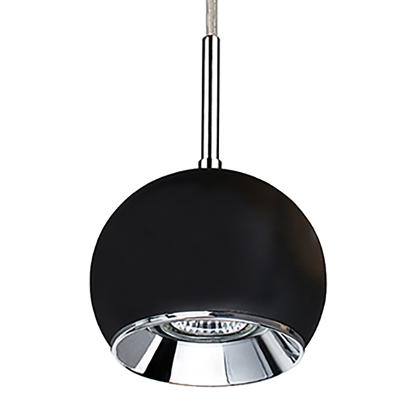 LED-Pendelleuchte Ball Wood II - Stahl / Eiche massiv - 1-flammig