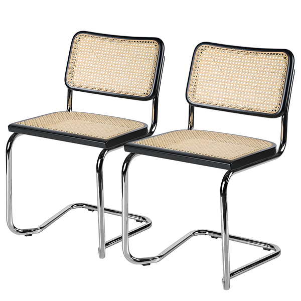 Freischwinger HOLM 2er-Set - Schwarz - Chrom glänzend