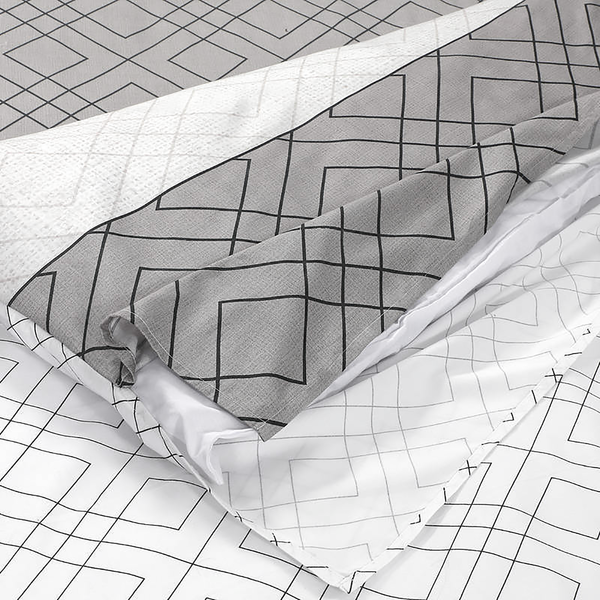 Bettwäsche Heather - Baumwollsatin - Grau - 155 x 220 cm + Kissen 80 x 80 cm