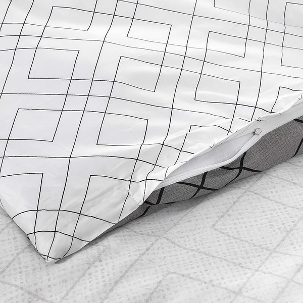 Bettwäsche Heather - Baumwollsatin - Grau - 155 x 220 cm + Kissen 80 x 80 cm