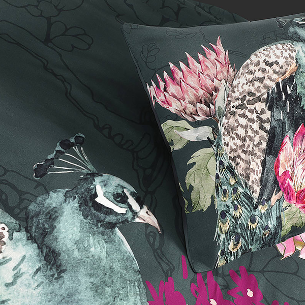 Bettwäsche Blossom - Baumwollsatin - Mehrfarbig - 140 x 200 cm + Kissen 65 x 65 cm