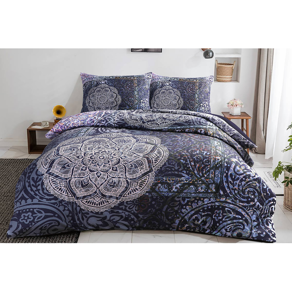 Bettwäsche Medley - Baumwollsatin - Mehrfarbig - 140 x 200 cm + Kissen 65 x 65 cm