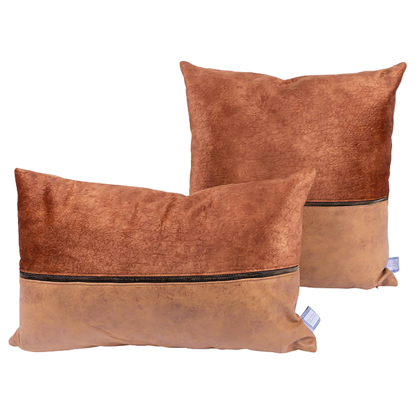 Dekokissen Picco (2-teilig) - Samt - Terracotta