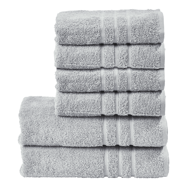 Handtuchset Daily Uni (6-teilig) - Baumwollstoff - Silber