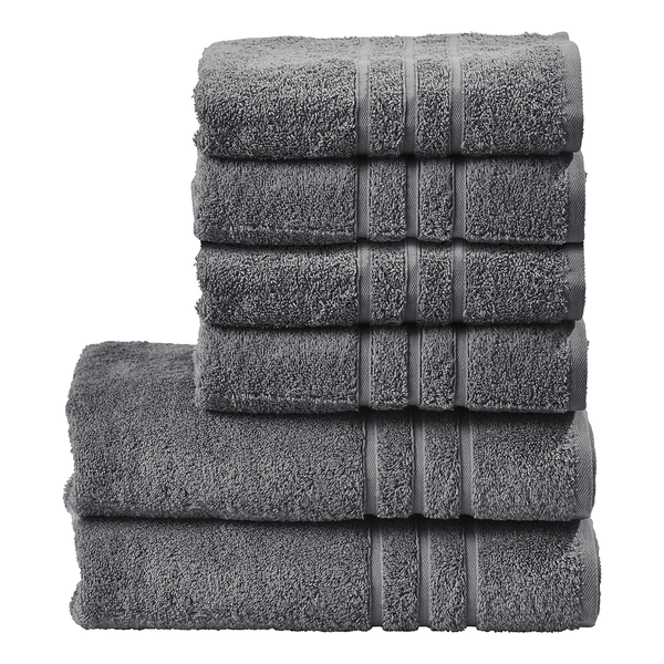 Handtuchset Daily Uni (6-teilig) - Baumwollstoff - Anthrazit
