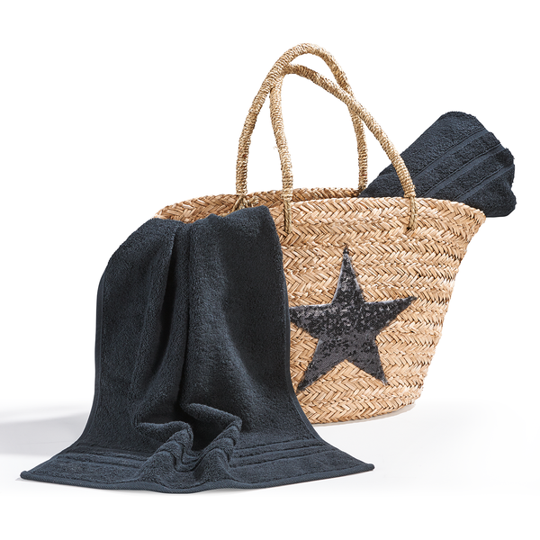 Handtuchset Daily Uni (6-teilig) - Baumwollstoff - Schwarz