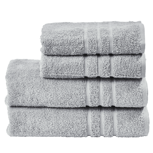 Handtuchset Daily Uni III (4-teilig) - Baumwollstoff - Silber