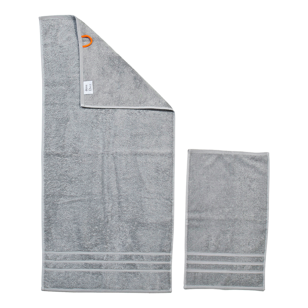 Handtuchset Daily Uni III (4-teilig) - Baumwollstoff - Silber