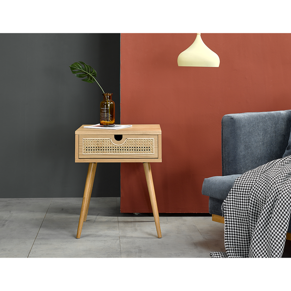 Nachtkommode Bedoin - Beige - Eiche - 48 x 58 x 40 cm
