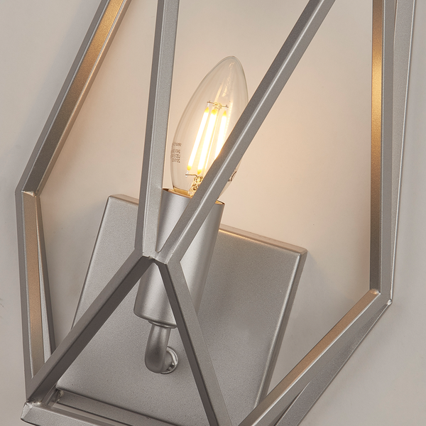 Wandleuchte Chassis - Stahl - 1-flammig - Silber
