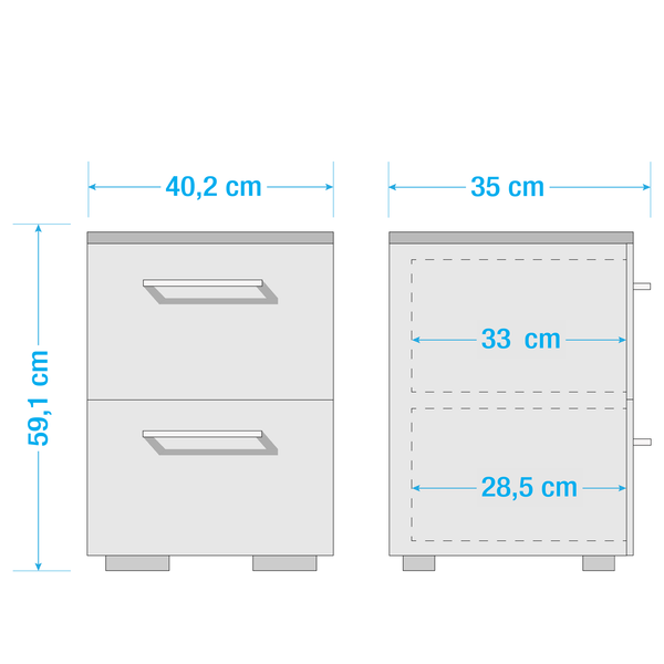 Waschbeckenunterschrank Carlos - Eiche Landhaus Dekor - Breite: 40 cm