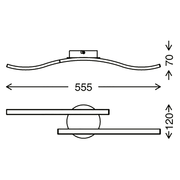 LED-Deckenleuchte  Go - Polycarbonat / Eisen - 2-flammig