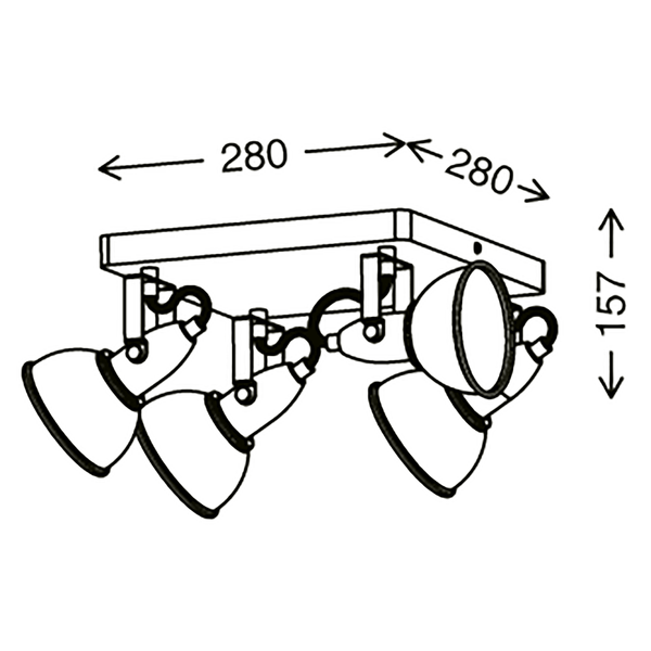 Deckenleuchte  Barnim - Eisen - 4-flammig