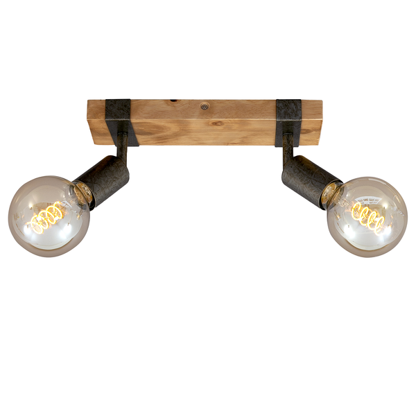Deckenleuchte  Wood Basic - Eisen - 2-flammig