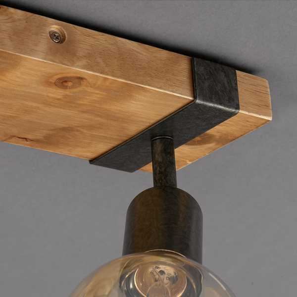 Deckenleuchte  Wood Basic - Eisen - 2-flammig