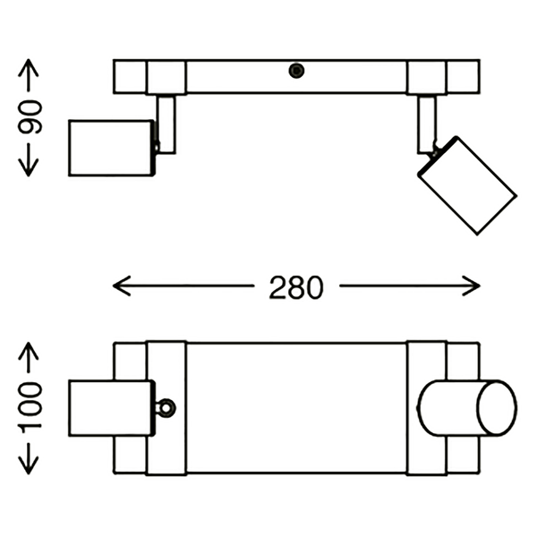 Deckenleuchte  Wood Basic - Eisen - 2-flammig