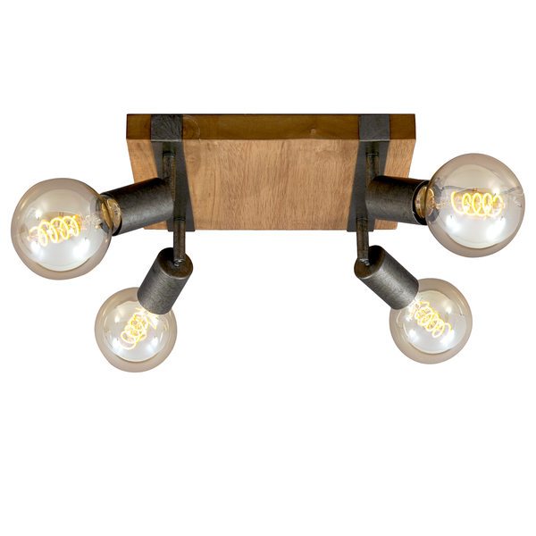 Deckenleuchte  Wood Basic - Eisen - 4-flammig