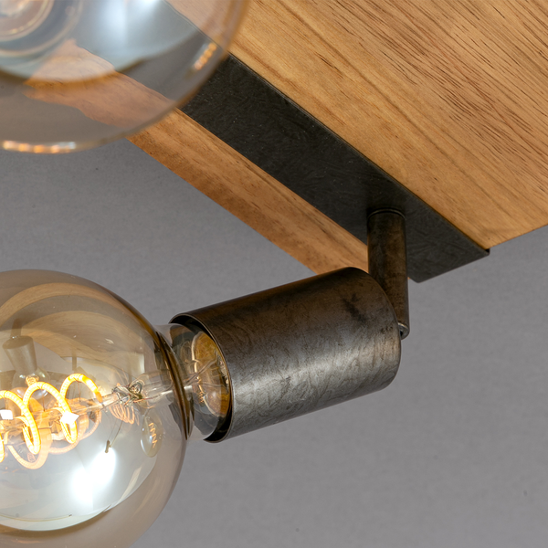 Deckenleuchte  Wood Basic - Eisen - 4-flammig