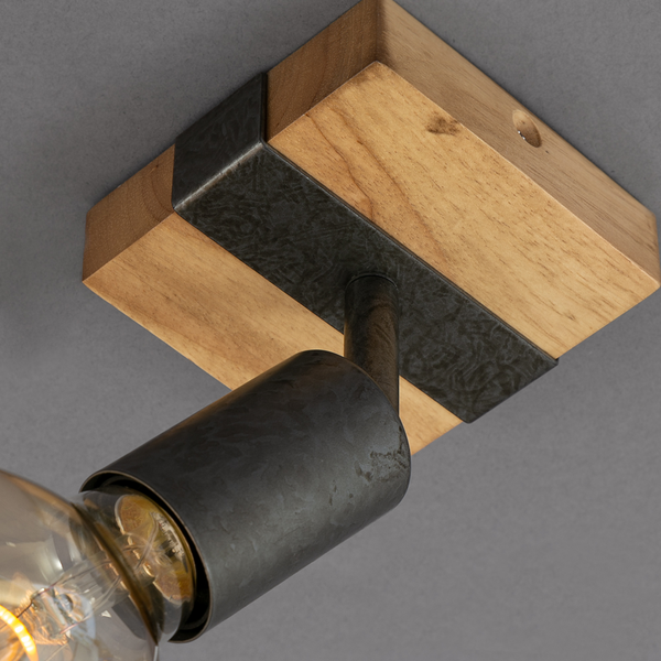 Deckenleuchte  Wood Basic - Eisen - 1-flammig