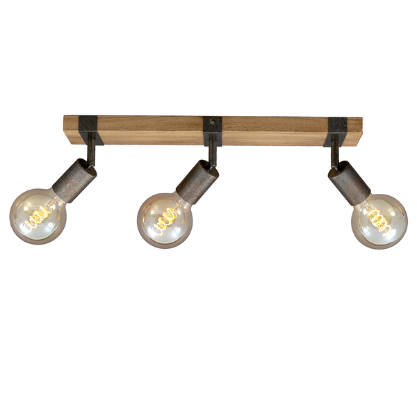 Deckenleuchte  Wood Basic - Eisen - 3-flammig
