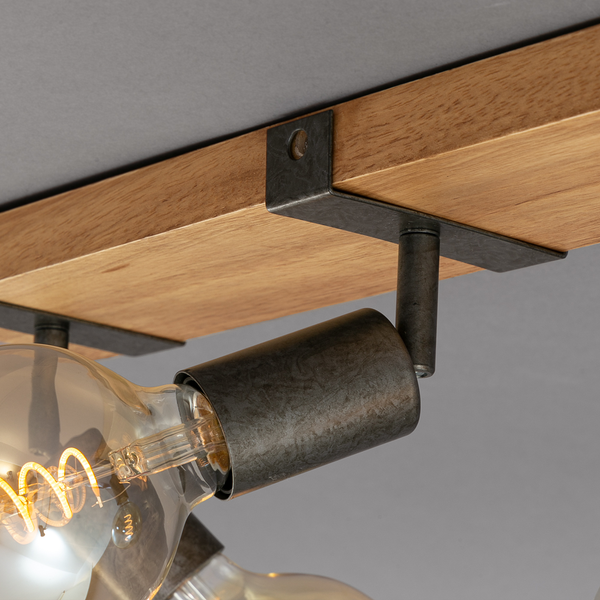 Deckenleuchte  Wood Basic - Eisen - 3-flammig