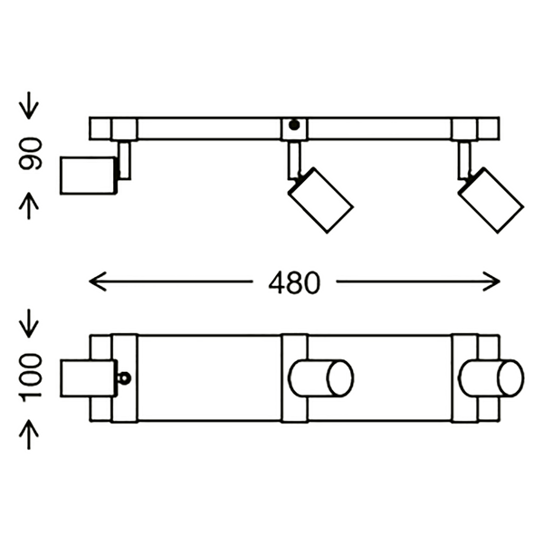 Deckenleuchte  Wood Basic - Eisen - 3-flammig
