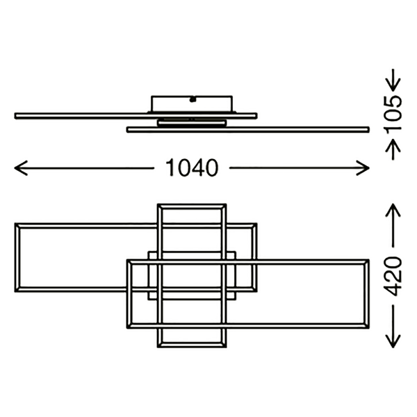 LED-Deckenleuchte  Frame - Polycarbonat / Eisen - 1-flammig