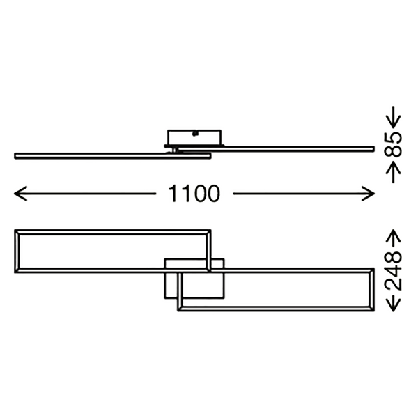 LED-Deckenleuchte  Frame - Polycarbonat / Aluminium - 1-flammig