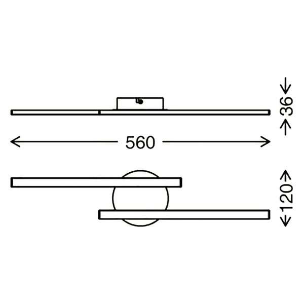 LED-Deckenleuchte  Go - Polycarbonat / Eisen - 2-flammig