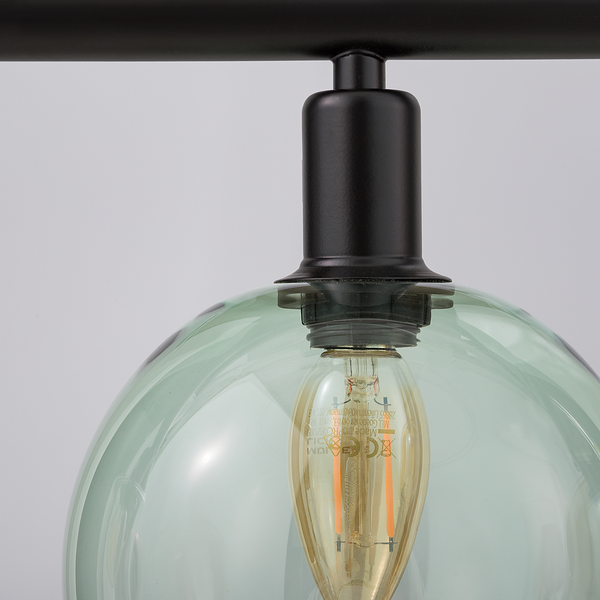 Pendelleuchte Telesto - Klarglas / Eisen - 4-flammig