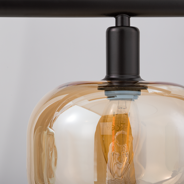 Pendelleuchte Telesto - Klarglas / Eisen - 4-flammig