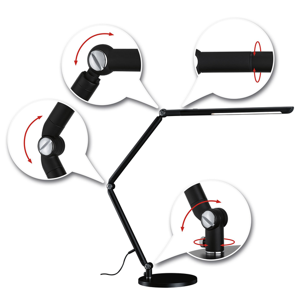LED-Tischleuchte Siran - Acrylglas / Aluminium - 1-flammig - Schwarz