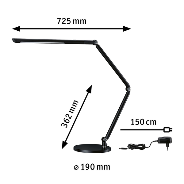 LED-Tischleuchte Siran - Acrylglas / Aluminium - 1-flammig - Schwarz