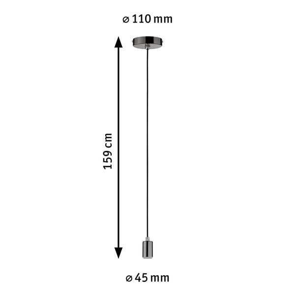 Pendelleuchte Larus - Aluminium - 1-flammig - Schwarz