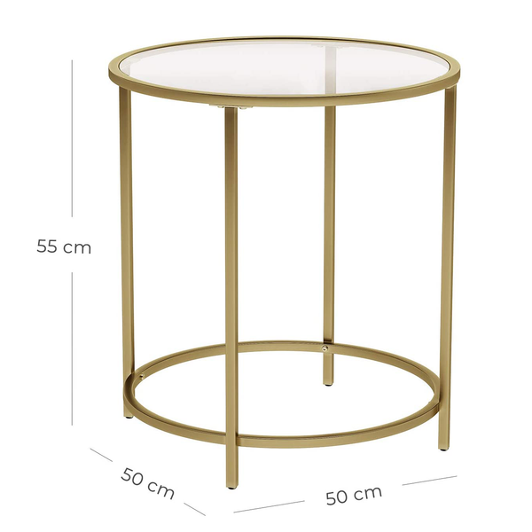 Beistelltisch Poygan - Glas / Metall - Gold