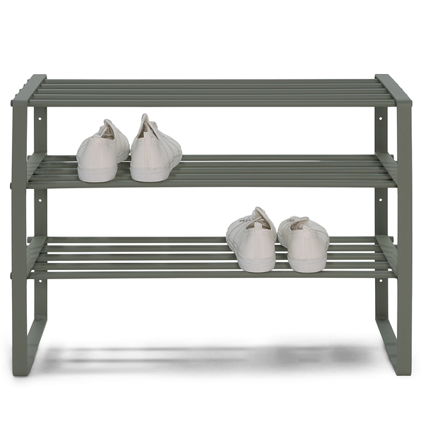 Schuhregal Rex mit 3 Ablagen - Metall - Mintgrau - Breite: 70 cm