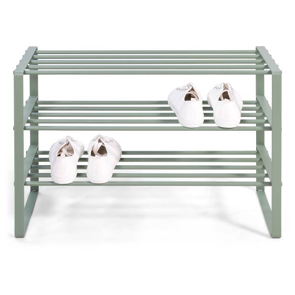 Schuhregal Rex mit 3 Ablagen - Metall - Mintgrau - Breite: 70 cm